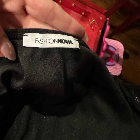 Fashion Nova Black Ruched Off-Shoulder Bodycon Mini Dress - Picture 3 of 3